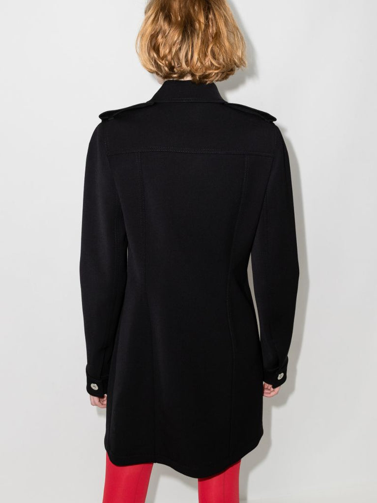 Black Wool Mini Shirt Dress