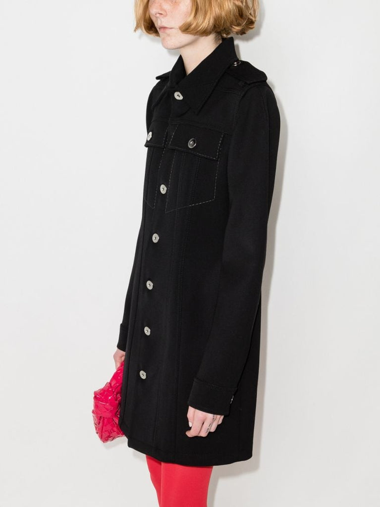 Black Wool Mini Shirt Dress
