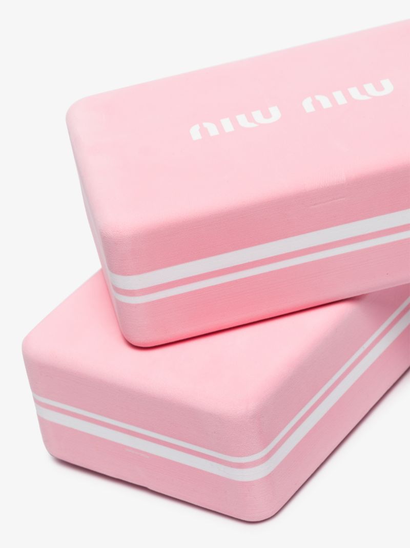 Pink Logo Yoga Block