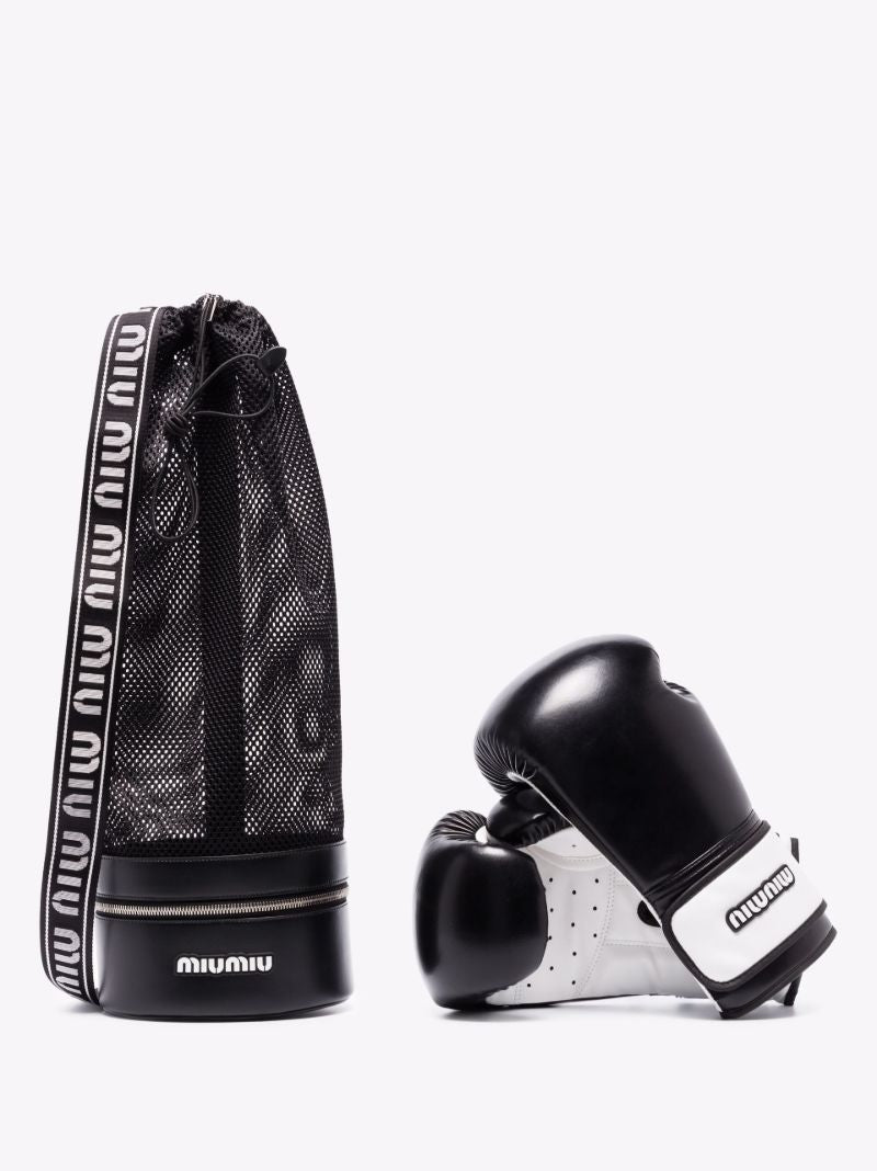 Black Leather Boxing Glove Set