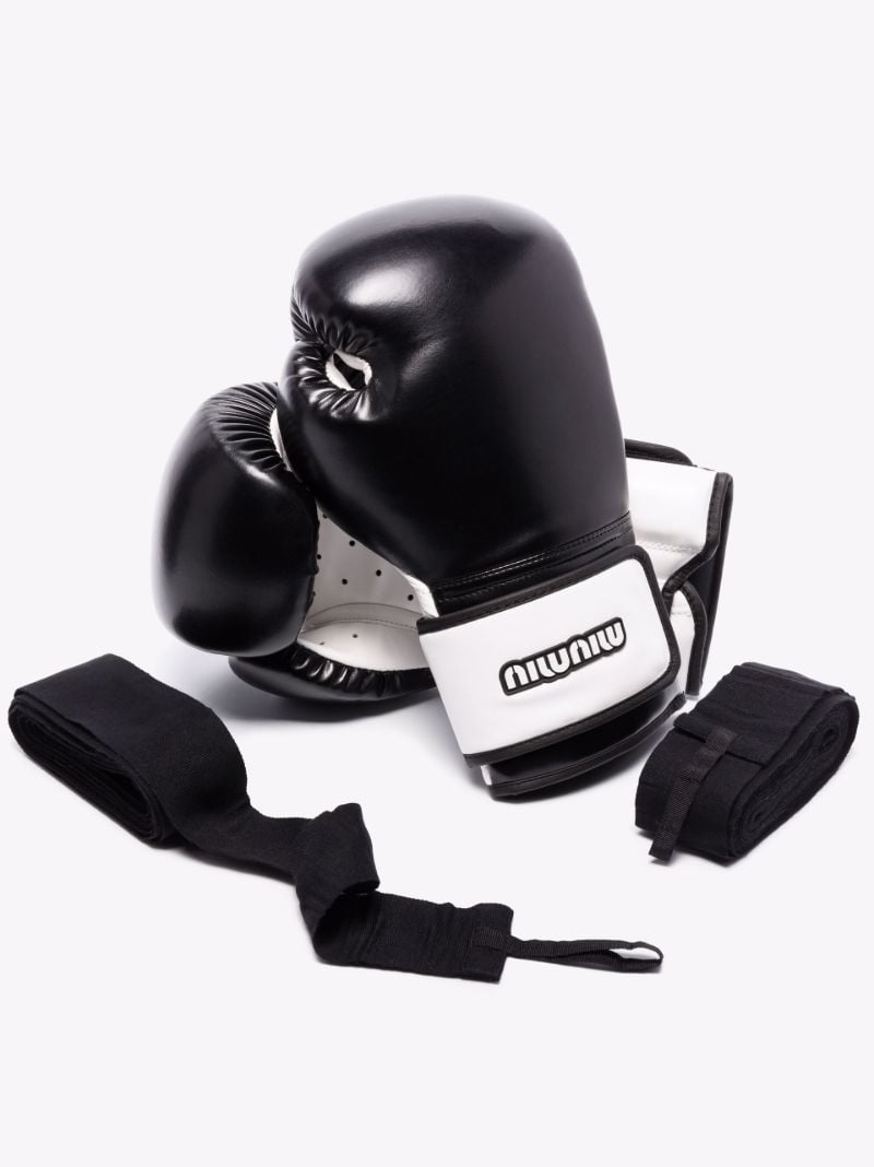 Black Leather Boxing Glove Set
