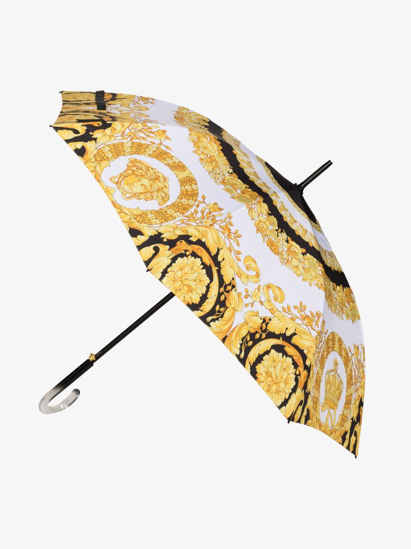 White Baroque Print Umbrella