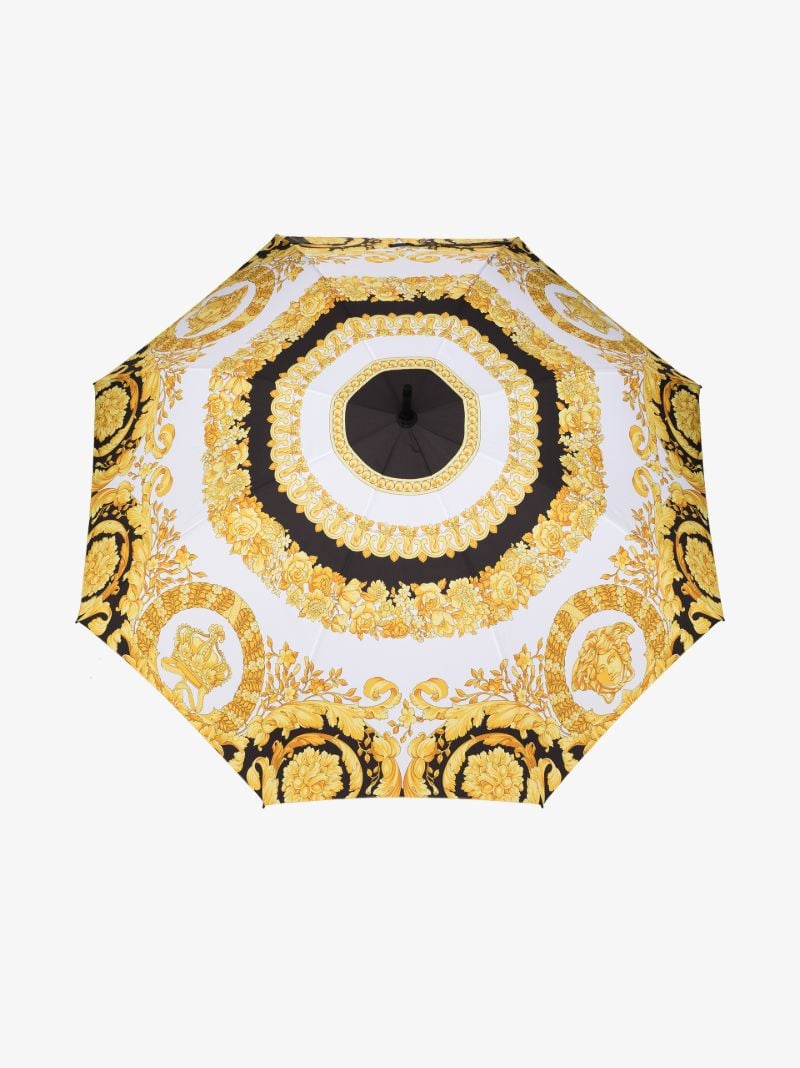 White Baroque Print Umbrella