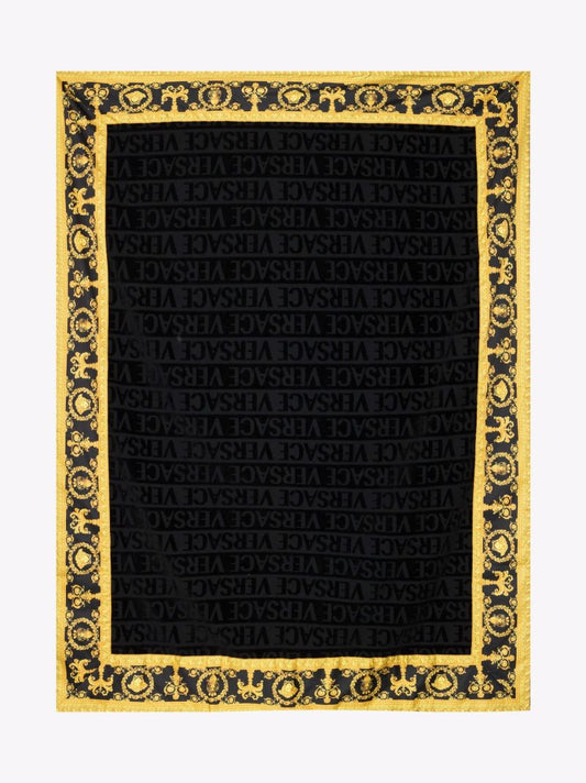 Black I Love Baroque Cotton Towel