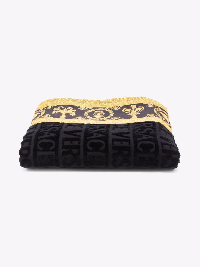 Black I Love Baroque Cotton Towel