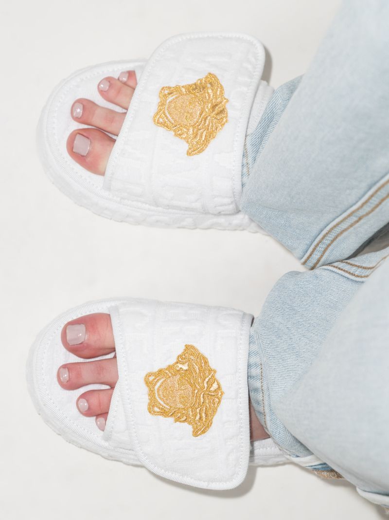 White Medusa Platform Slippers