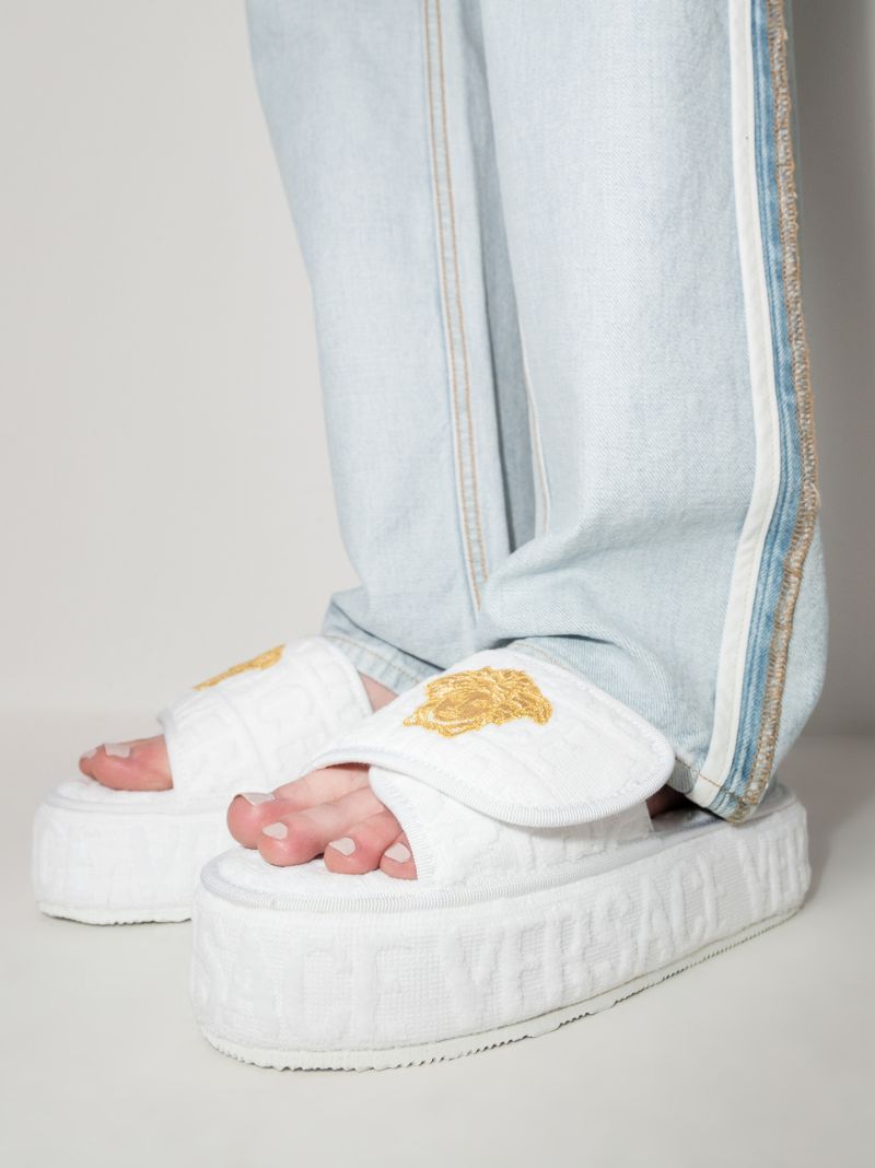 White Medusa Platform Slippers