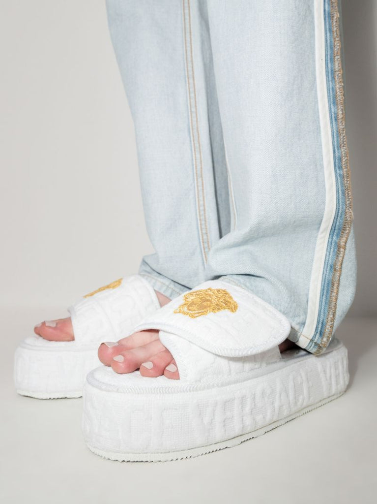 White Medusa Platform Slippers