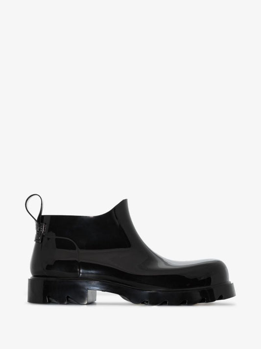 Black Stride Rubber Ankle Boots