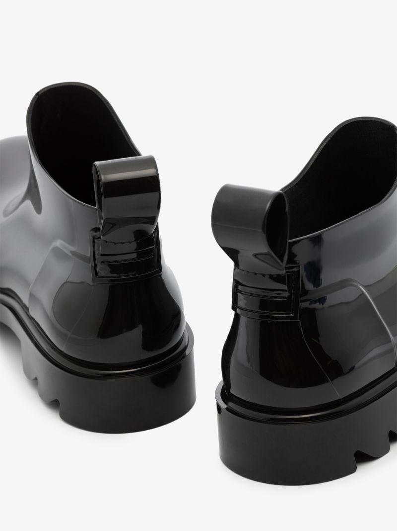 Black Stride Rubber Ankle Boots