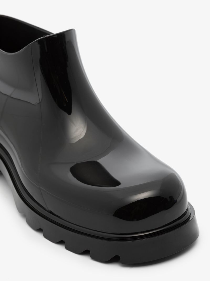 Black Stride Rubber Ankle Boots