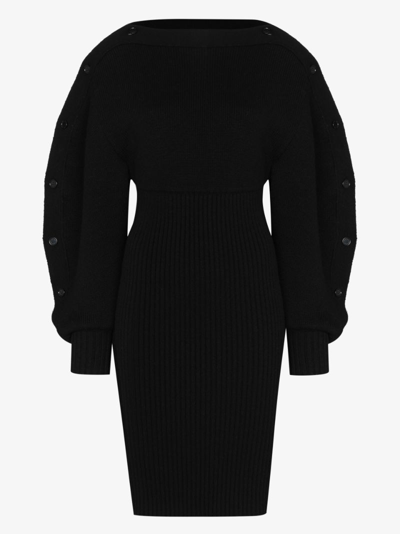 Ribbed Wool Mini Dress