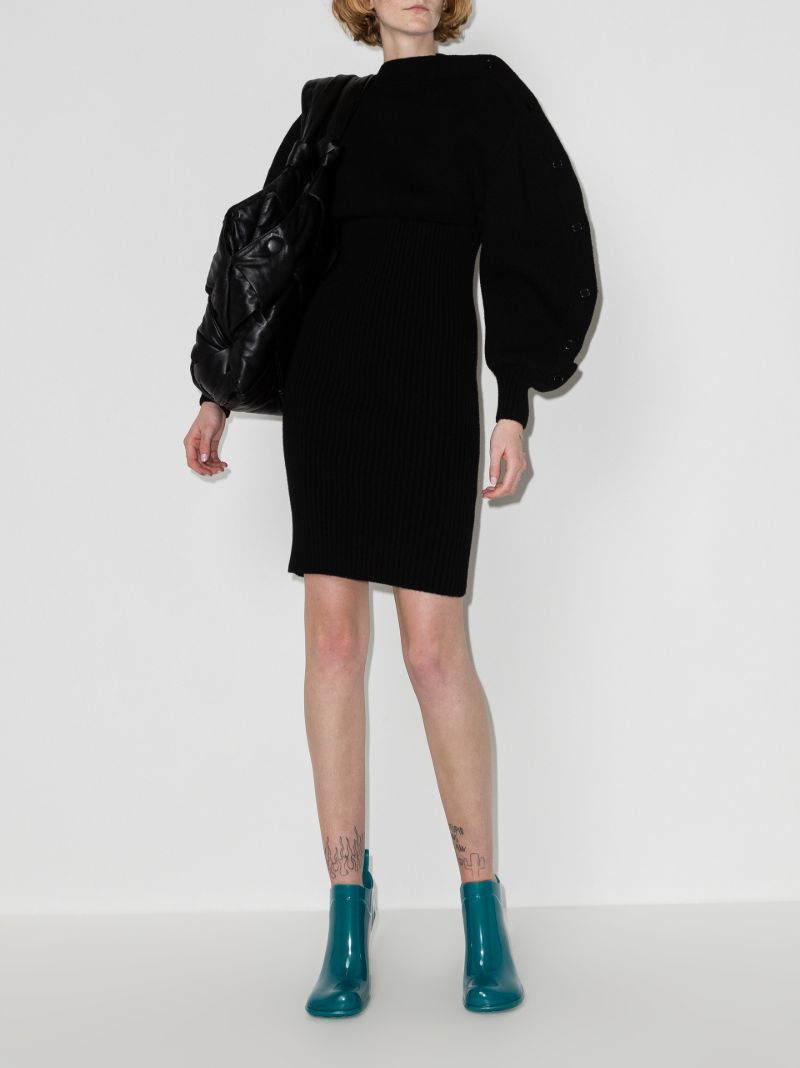 Ribbed Wool Mini Dress