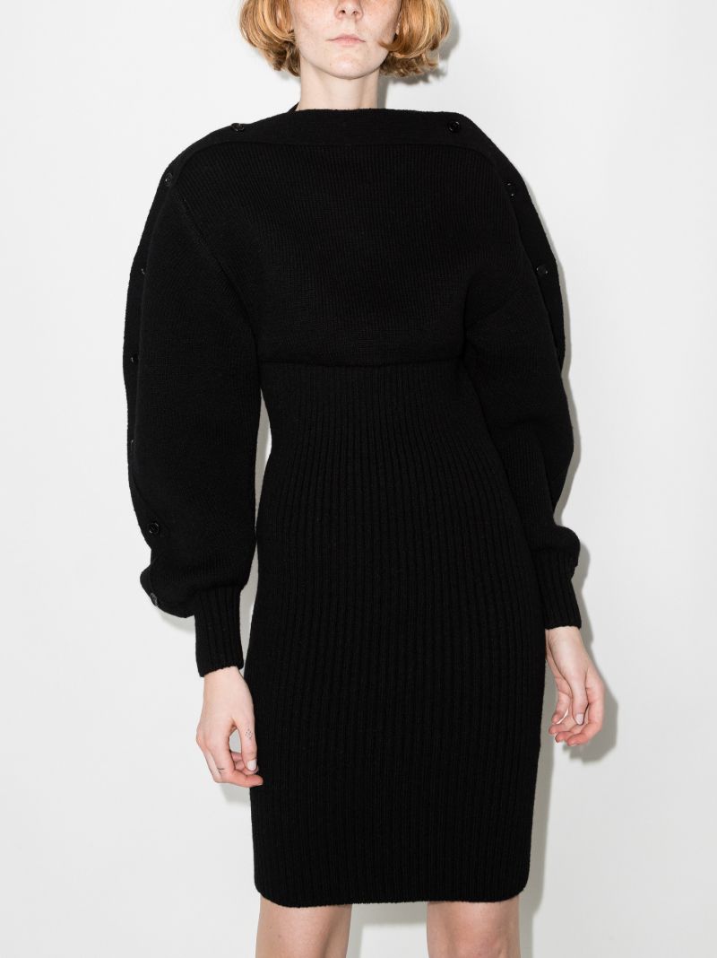 Ribbed Wool Mini Dress