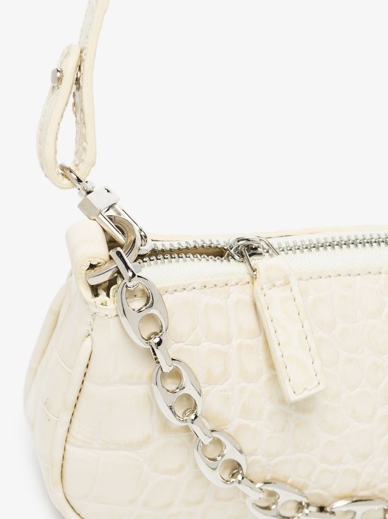 White Mini Rachel Mock Croc Leather Shoulder Bag