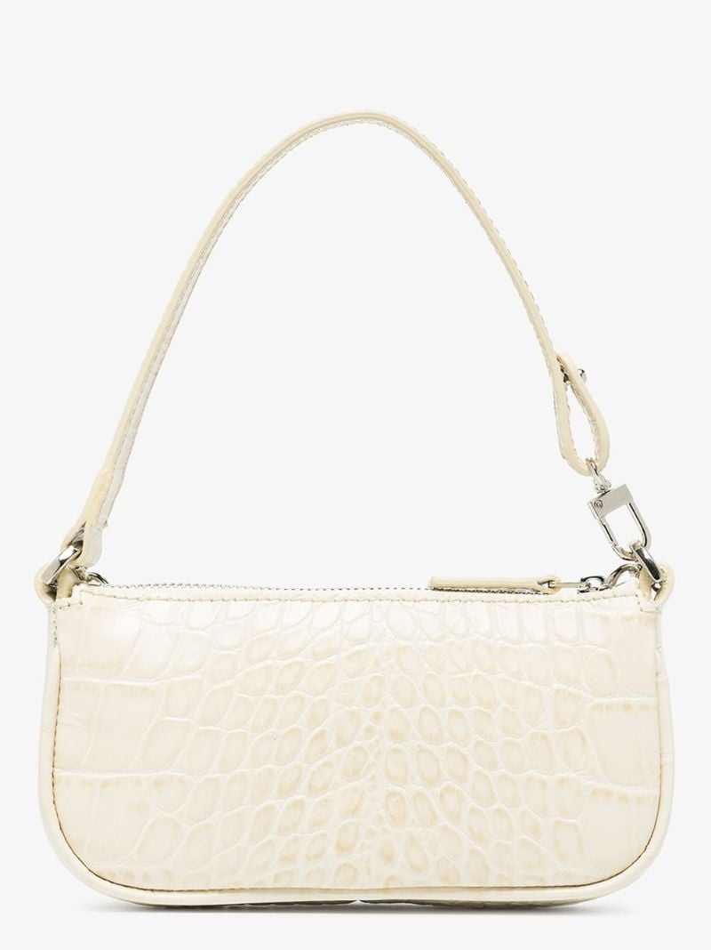 White Mini Rachel Mock Croc Leather Shoulder Bag