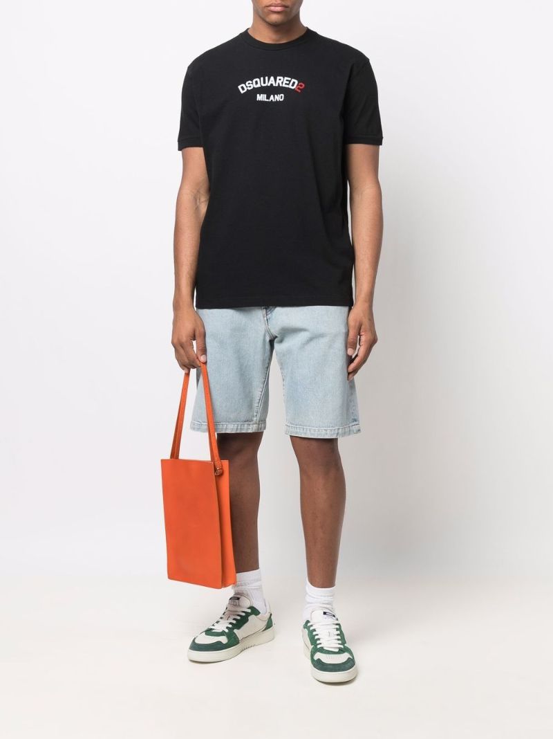 Black Logo Print Cotton T-shirt