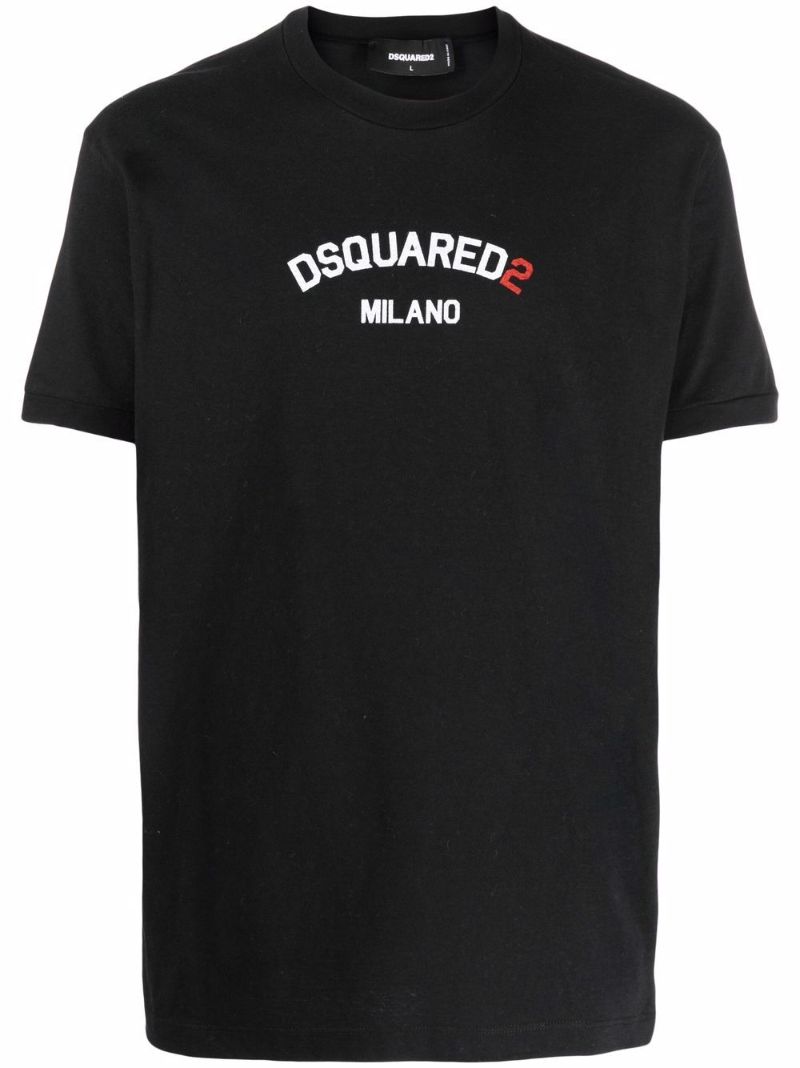 Black Logo Print Cotton T-shirt
