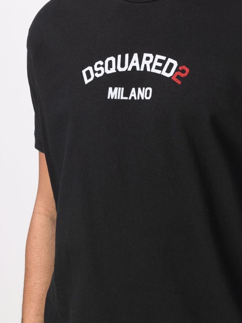 Black Logo Print Cotton T-shirt