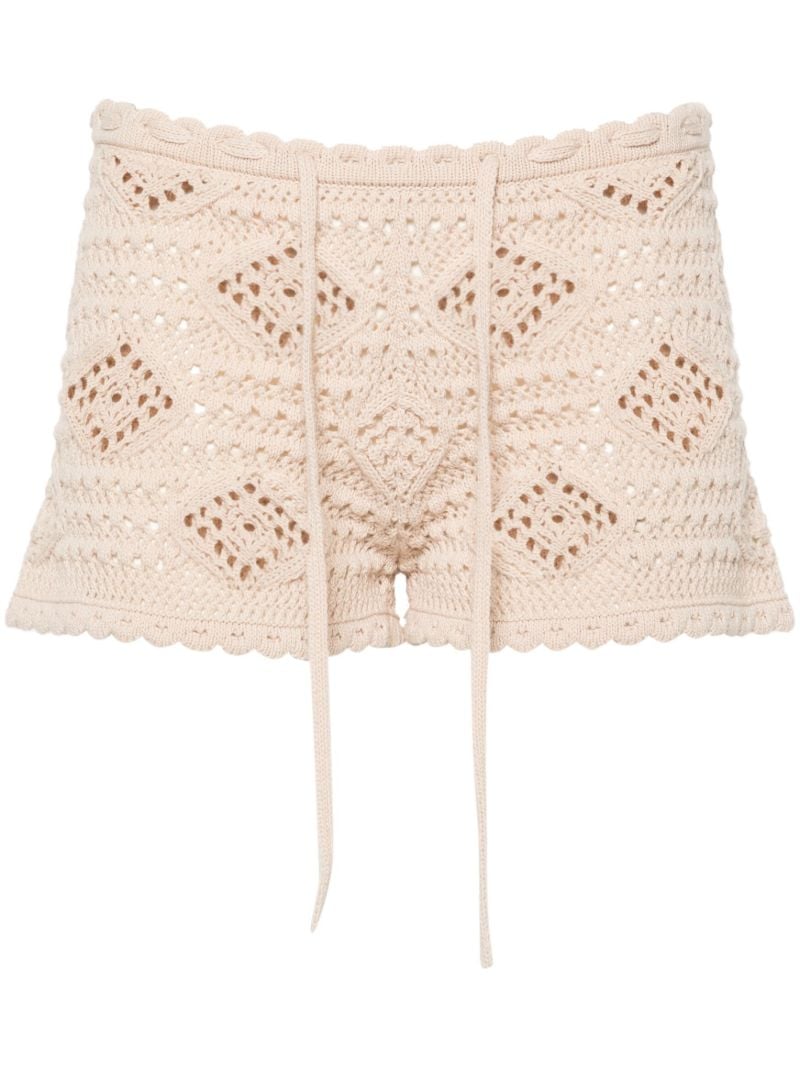 Natural Crochet Wool Shorts