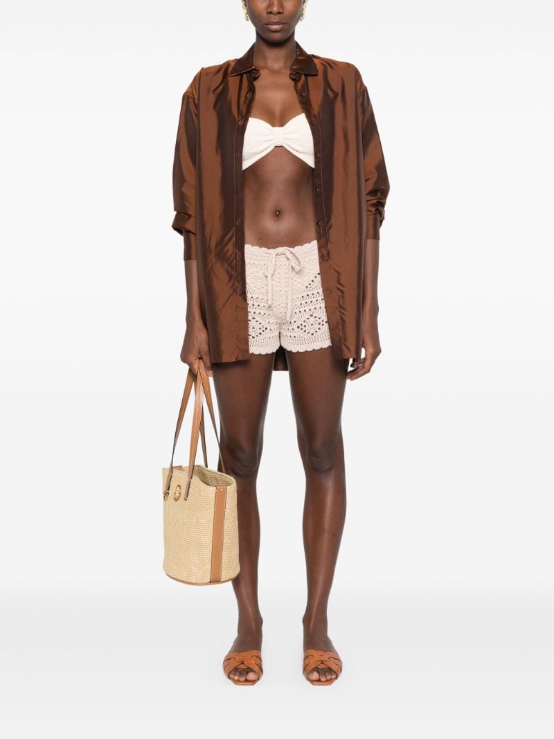 Natural Crochet Wool Shorts