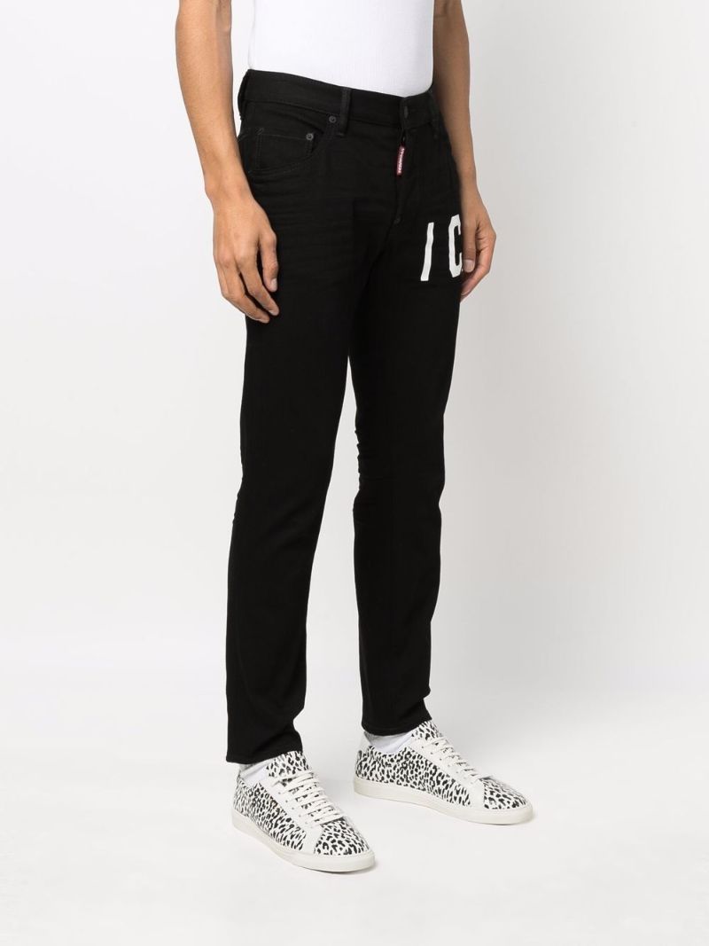Black Icon Straight-leg Jeans