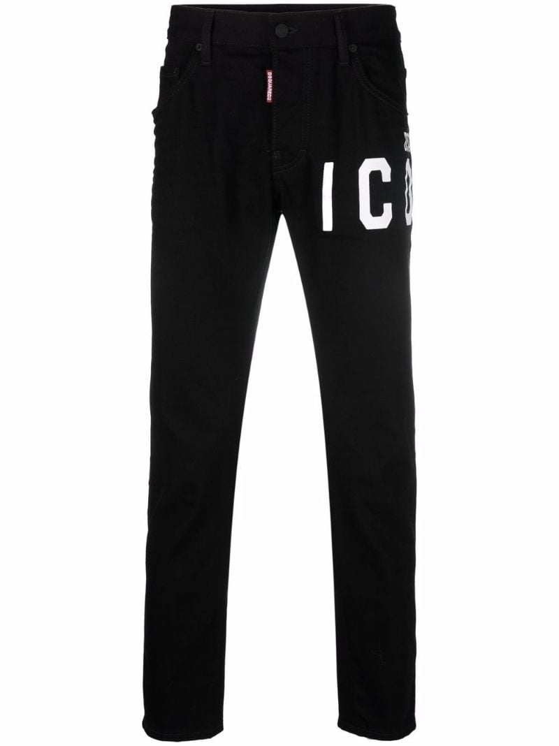 Black Icon Straight-leg Jeans