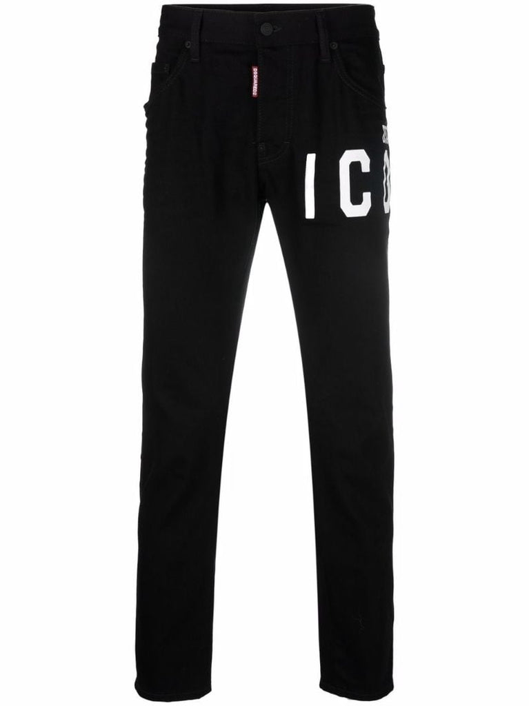 Black Icon Straight-leg Jeans