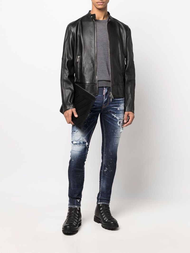Black Leather Zip-up Jacket