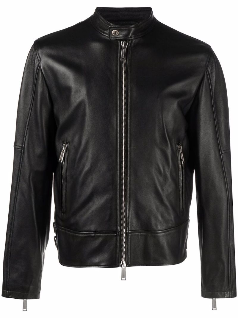 Black Leather Zip-up Jacket