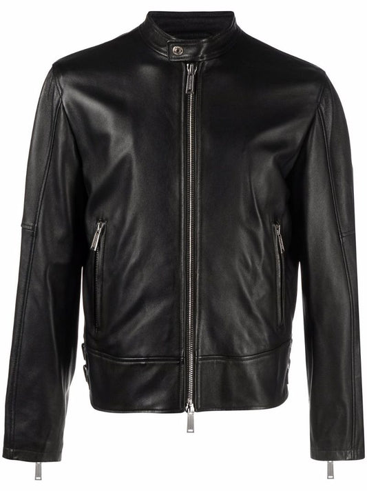 Black Leather Zip-up Jacket