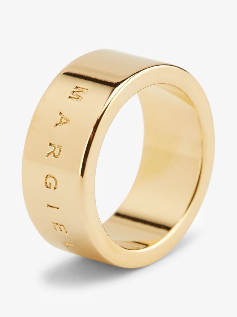 Gold Tone Logo Engraved Ring