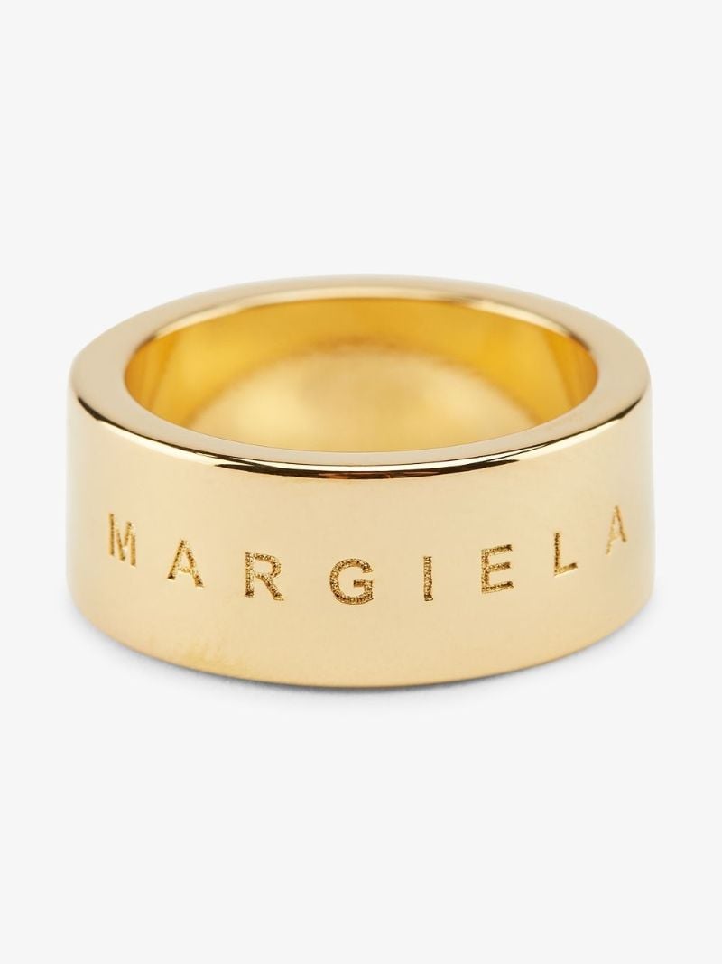 Gold Tone Logo Engraved Ring