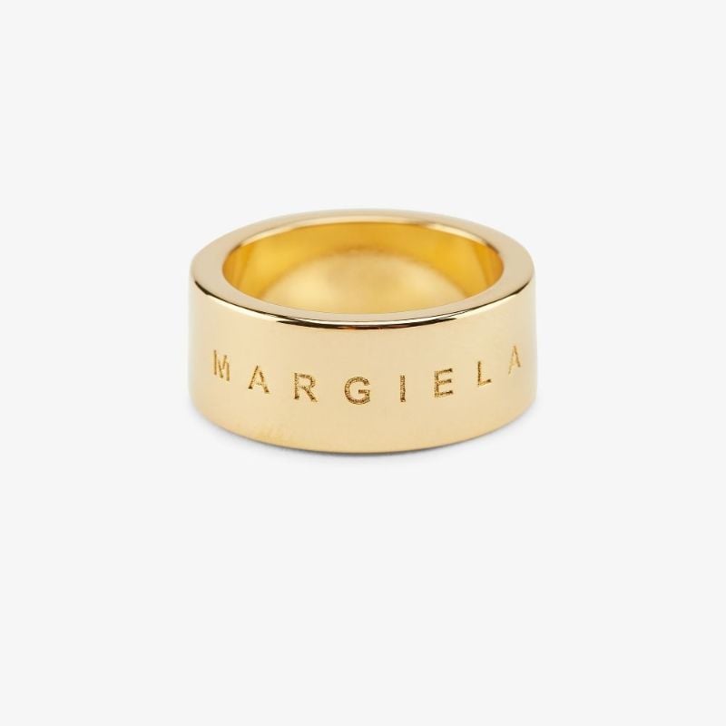 Gold Tone Logo Engraved Ring
