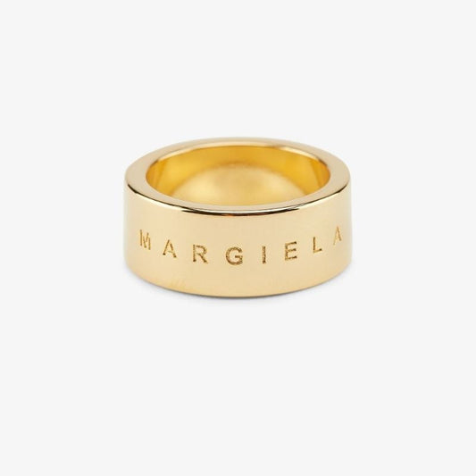 Gold Tone Logo Engraved Ring