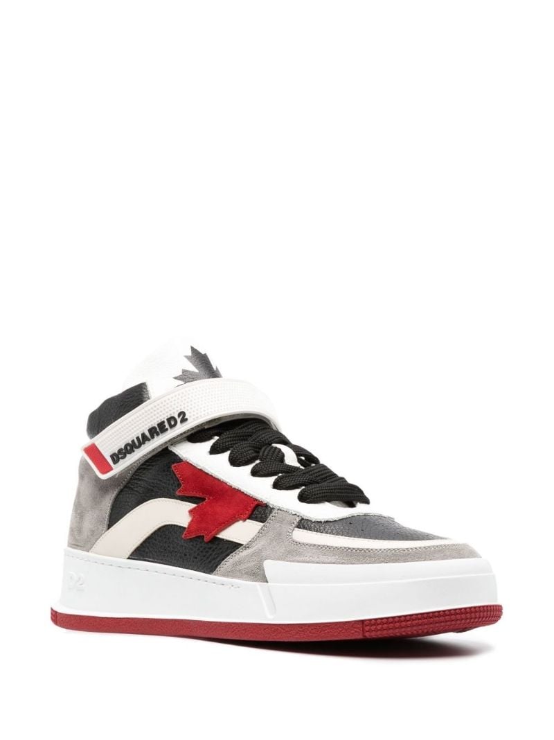 Grey Canadian Leather Hi-top Sneakers