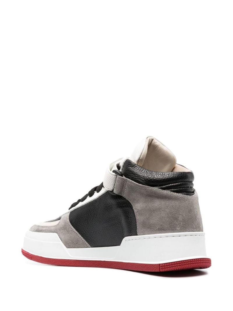 Grey Canadian Leather Hi-top Sneakers