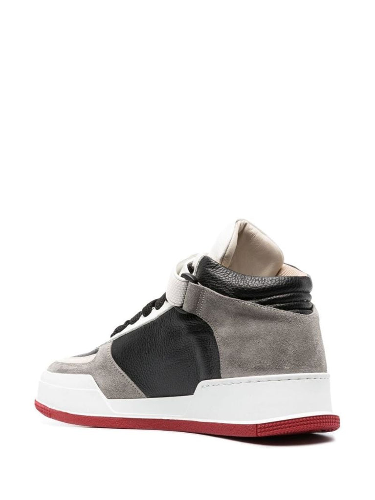 Grey Canadian Leather Hi-top Sneakers