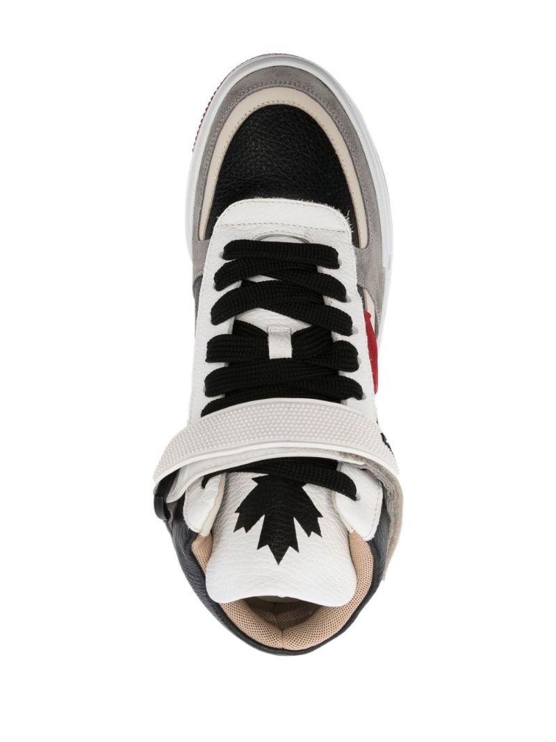 Grey Canadian Leather Hi-top Sneakers