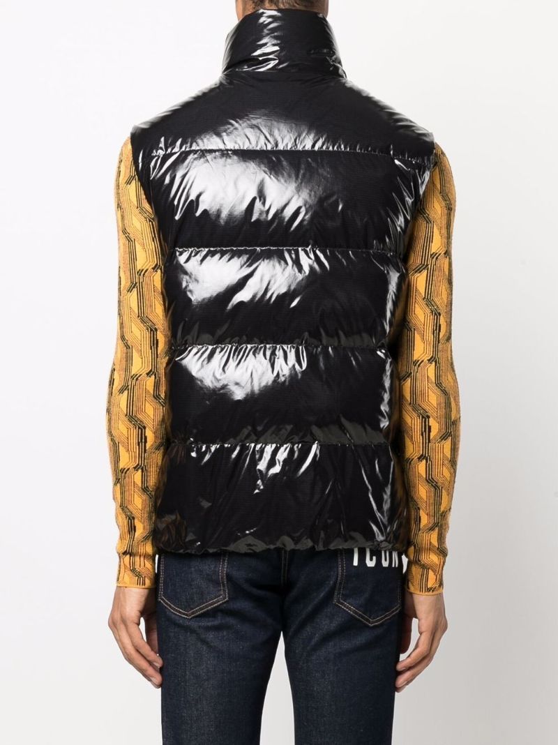 Black Quilted Down Padded Gilet