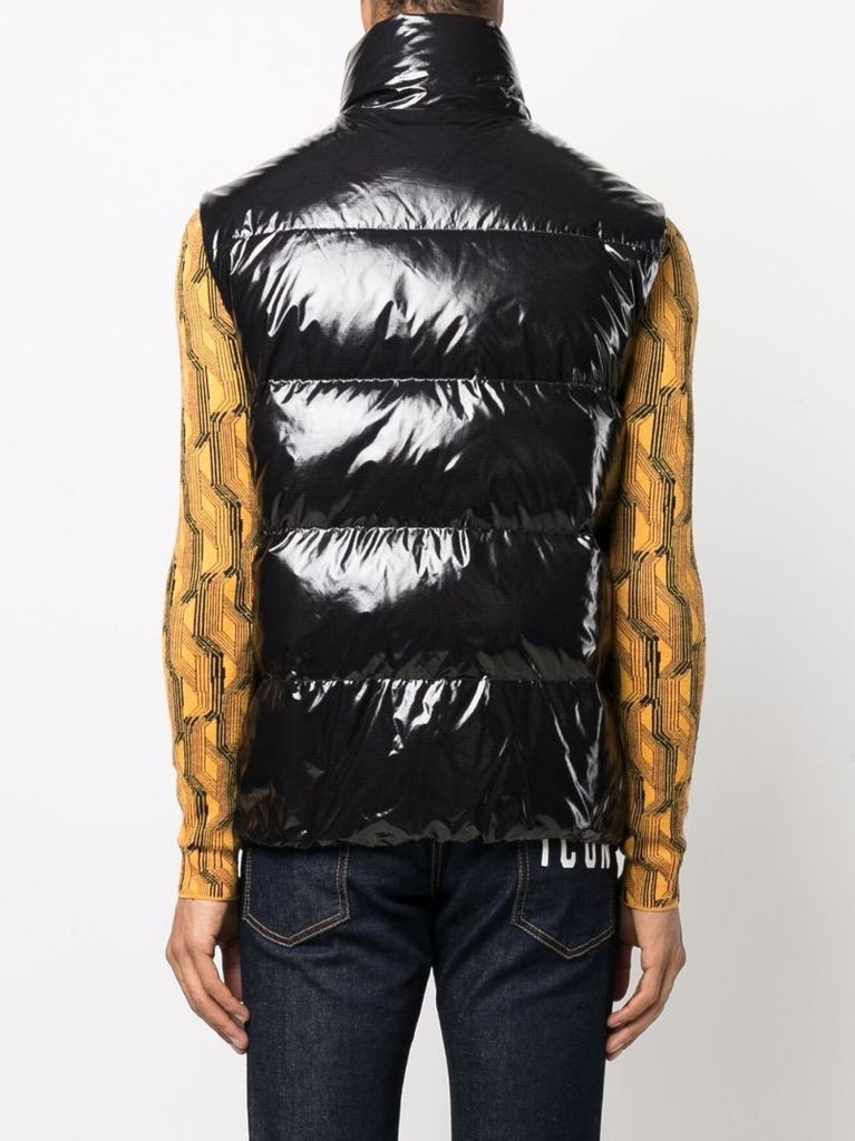 Black Quilted Down Padded Gilet