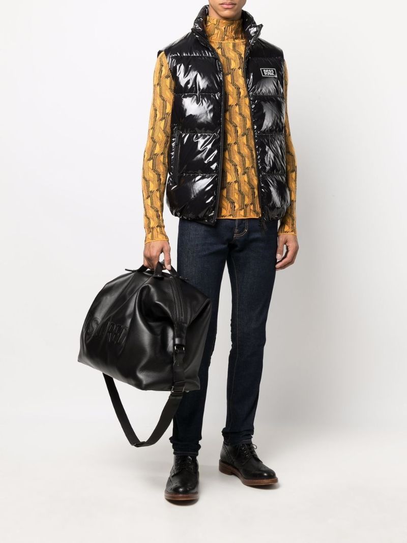 Black Quilted Down Padded Gilet