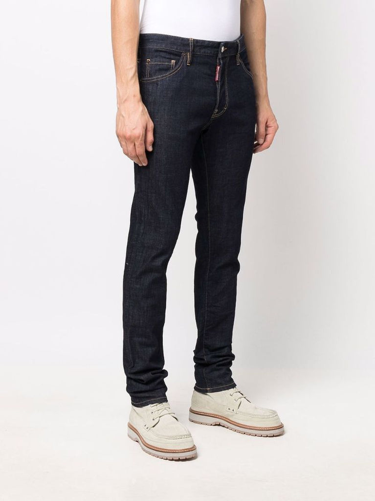 Blue Mid-rise Skinny Jeans