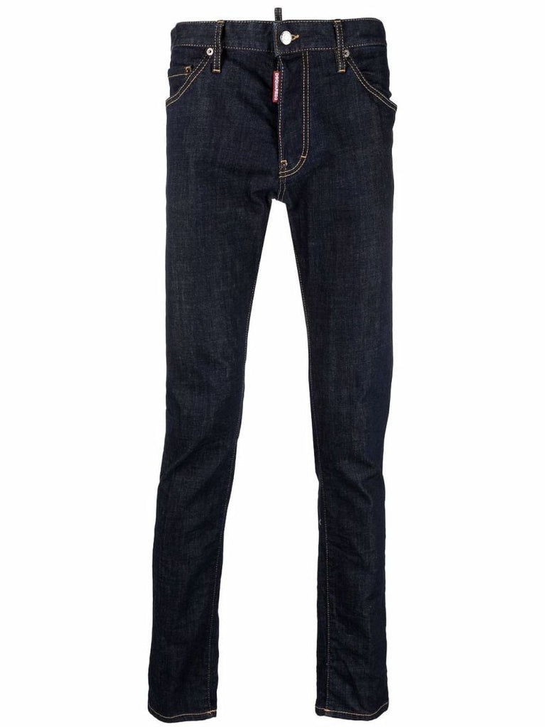 Blue Mid-rise Skinny Jeans