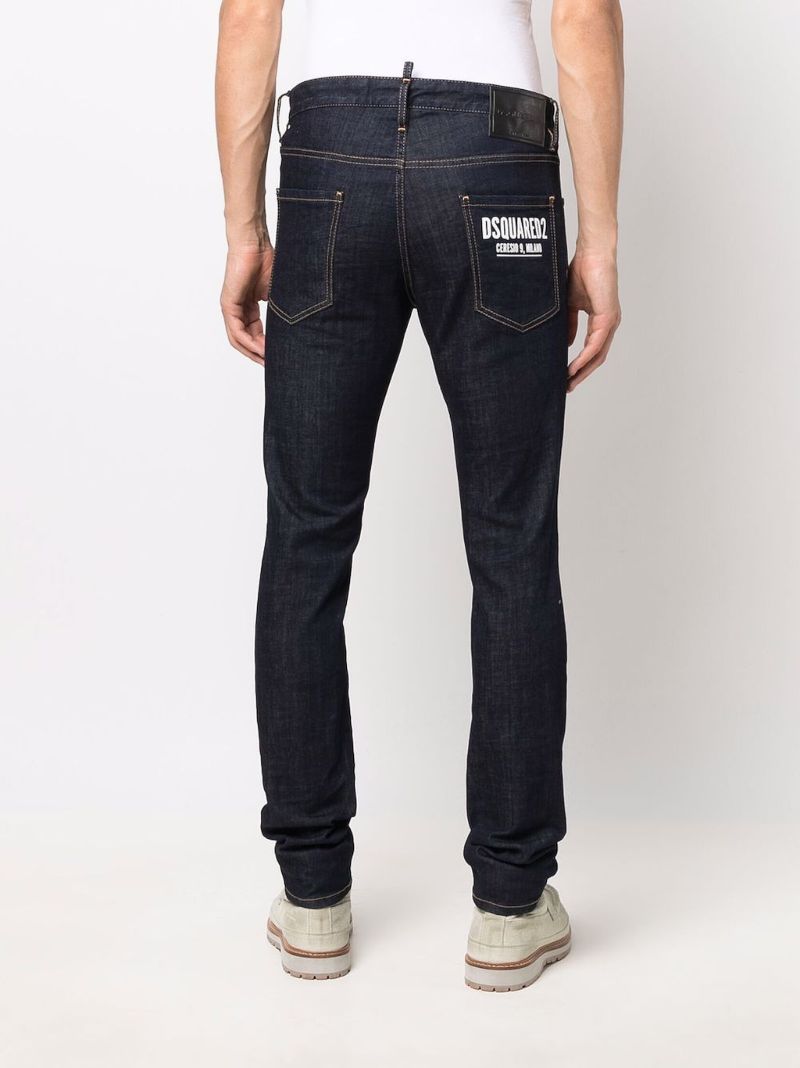 Blue Mid-rise Skinny Jeans