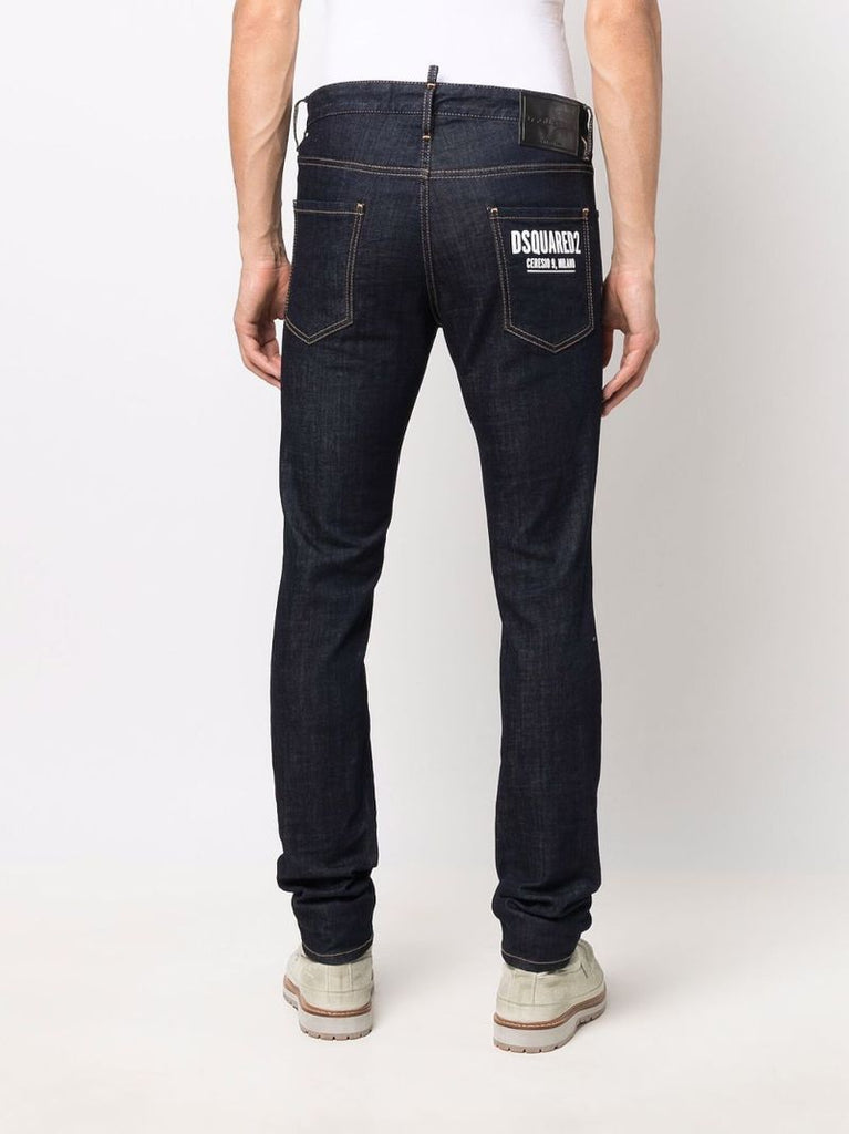 Blue Mid-rise Skinny Jeans