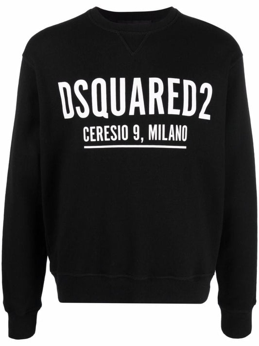 Black Logo Print Cotton Sweatshirt