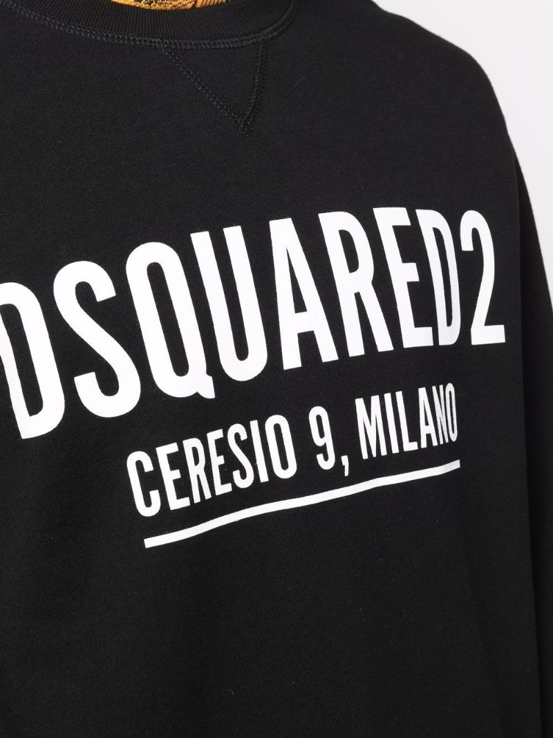 Black Logo Print Cotton Sweatshirt