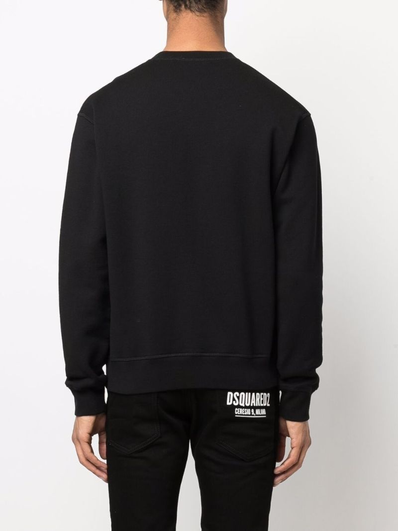 Black Logo Print Cotton Sweatshirt