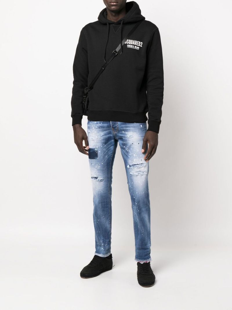 Blue Cool Guy Distressed Slim Leg Jeans